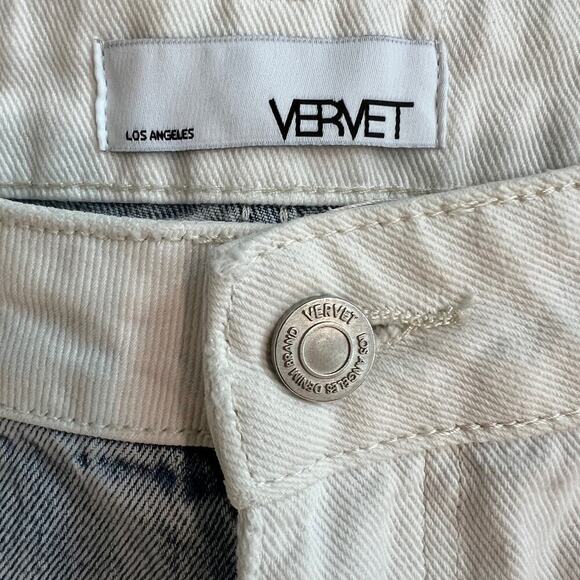 Vervet Steady Heart Split Two Tone Mom Jeans Distressed Blur White V2804 Size 30 - Picture 10 of 12